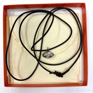 JAMES AVERY RETIRED sterling silver FOOTBALL charm on leather necklace